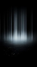 Soft silver light falls like rain into a calm dark horizon