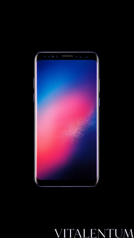 Modern Smartphone Display: Gradient Wallpaper with Blue-Pink Color Transition