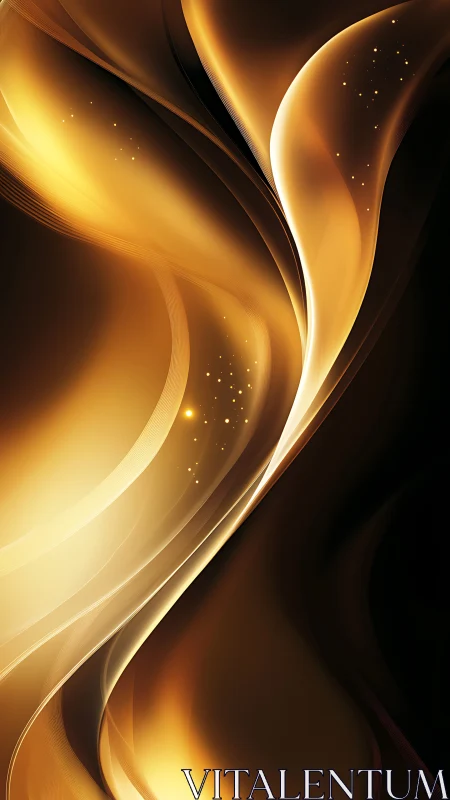 Golden light ribbons curve through deep shadowed space.