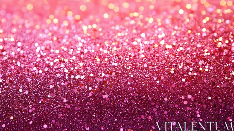 Shimmering pink glitter bokeh with radiant gradient field.