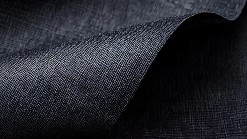Dark woven textile macro shows fine crosshatched texture.