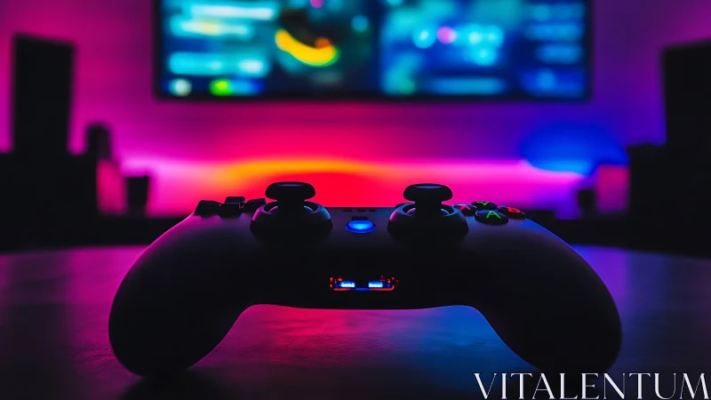 Gaming Session Glow: Where Controllers Meet Neon Dreams.