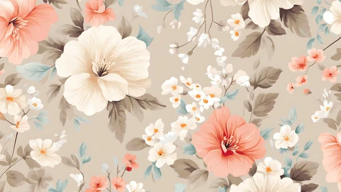 Soft Floral Harmony: Cream, Coral, and White Blooms.