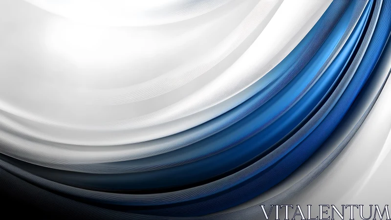 Elegant White and Blue Abstract Waves Digital Art Background.