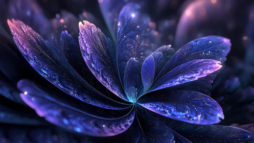 Starlit nebula blossom unfolding in luminous midnight hues.