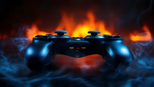 Inferno Grip: Gaming Controller Command Center Ablaze.