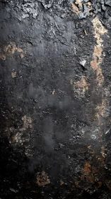 Charred metallic surface shows layered oxidation and flaking residue
