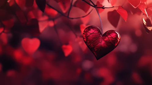 Glowing Hearts Suspended in Tender Light