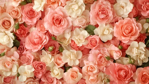 Blooming paradise: Where coral meets cream in nature's romantic tapestry
