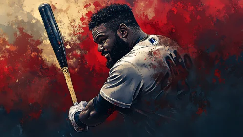 Paint-splashed slugger coils for impact in a storm of color