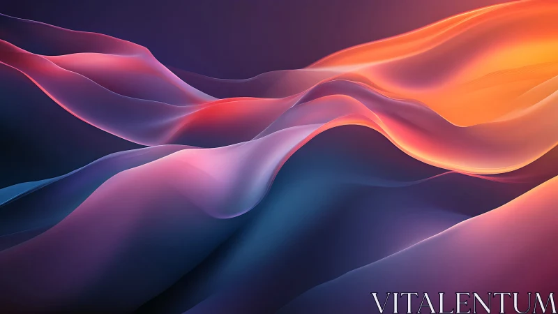 Flowing neon gradients form abstract luminous wave landscape.