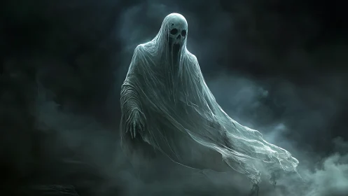 Ethereal Wraith Apparition in Cinematic Digital Painting.