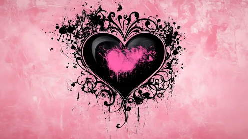 Graffiti Heart with Ornate Flourish Comes Alive