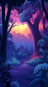 Magical Forest Glow at Twilight.