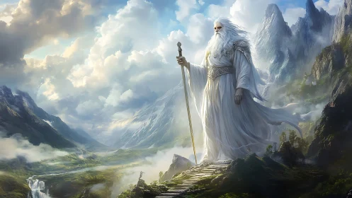 Mountain skies hold court as the ancient white wizard watches