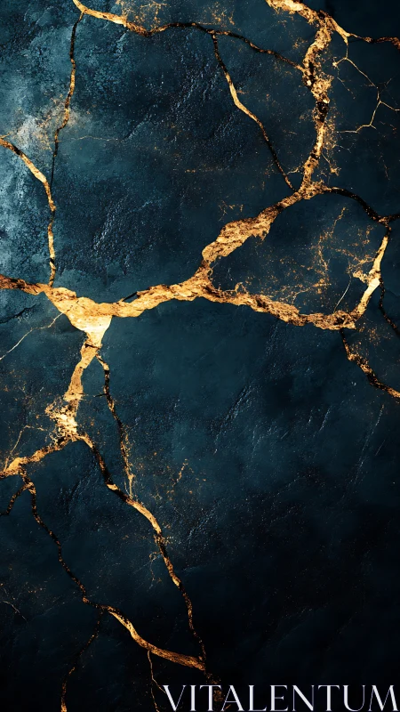 Golden fractures ignite deep teal stone with refined contrast