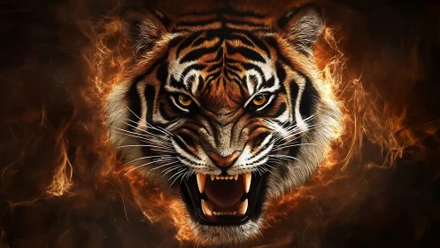 Blazing Tiger Roar Ignites the Dark with Ember Fury.