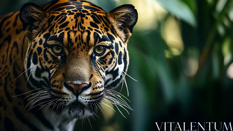 Captivating Jaguar Gazes with Striking Golden Eyes