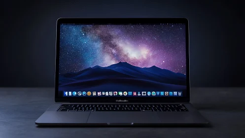 Starlit laptop screen turning late night work into wonder.