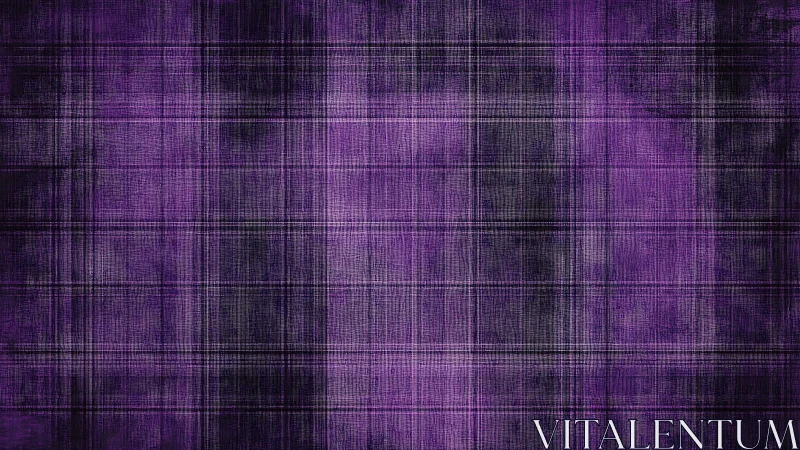 Purple and black tartan grid forms textured woven surface
