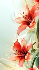 Radiant Red Lilies Blooming in Luminous Light