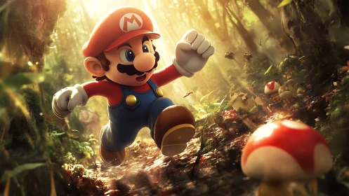 Mushroom forest stampede sends a heroic jumper sprinting hard