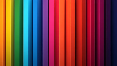 Vertical rainbow corridors assemble in crisp chromatic order.