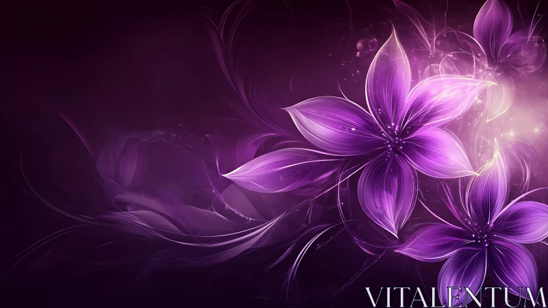Luminescent Floral Fractals: Procedurally Rendered Ethereal Petals in Deep Purple Spectrum