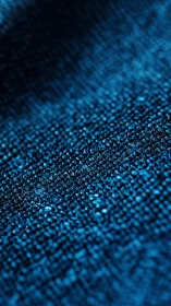 Blue Textile Fibers Close-up Macro Shot.