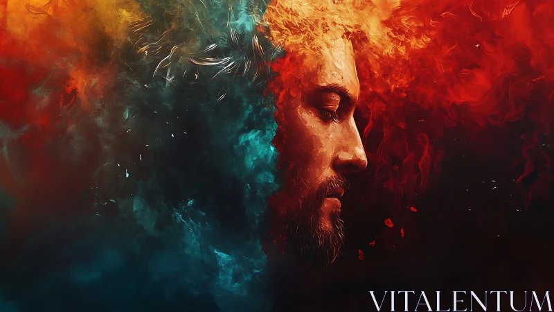 Fire and tide collide around a dreaming painted mind.