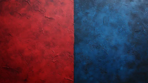 Crimson versus Cobalt, a textured duel of bold silence.