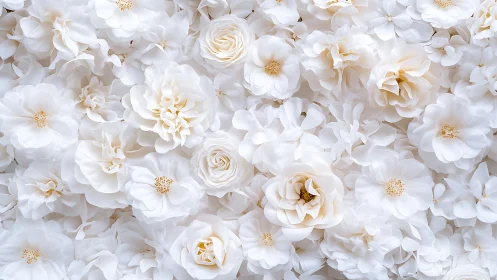Ivory Petals Waltz: Nature's Delicate Geometry in Full Bloom