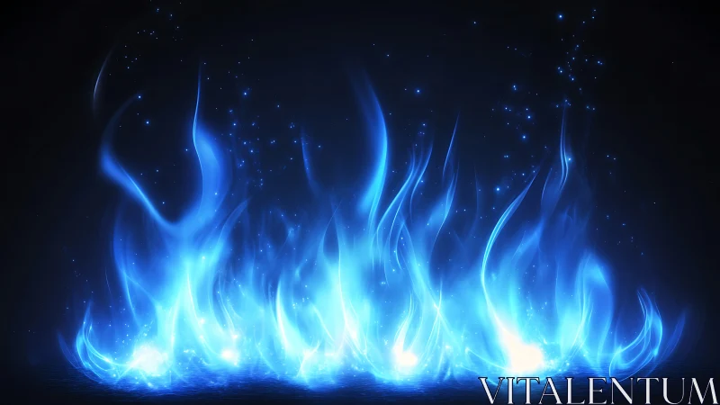 Electric Blue Flames Dance Across a Cosmic Void