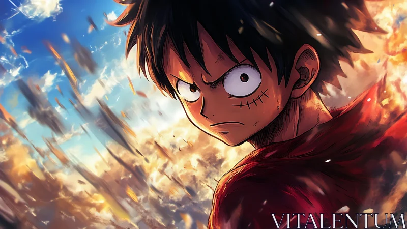 Storm-lit anime hero turns back with fierce determination