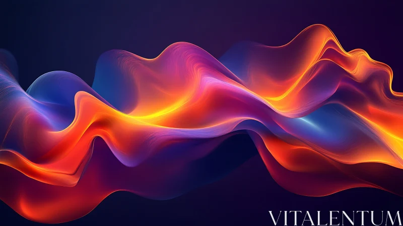 Vibrant abstract light waves in fluid layered motion.