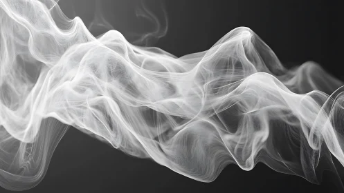 Monochrome smoke-like wave structure extends across dark field