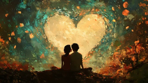 Two Souls Under Love's Glowing Heart