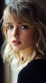 Soft window light sculpts a contemplative female portrait