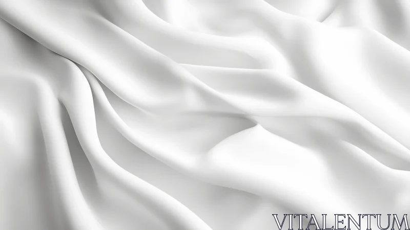 White satin fabric forms soft flowing folds in closeup view