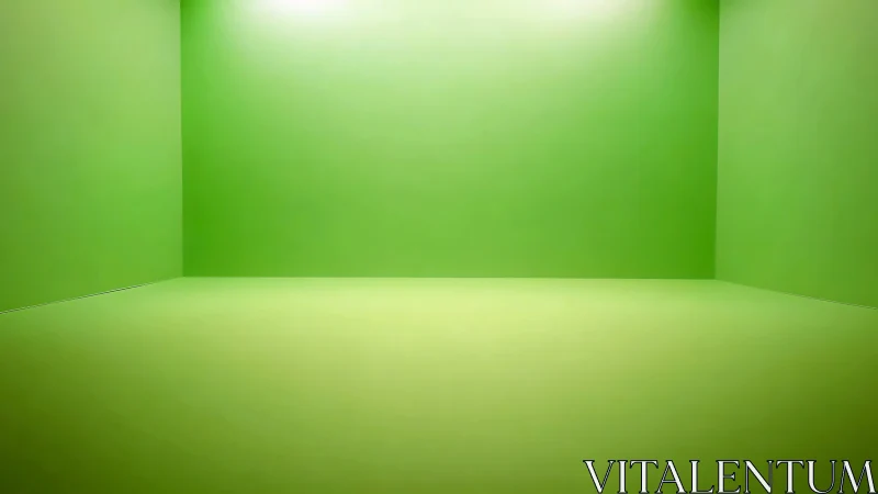 Monochrome lime green empty studio room with soft falloff