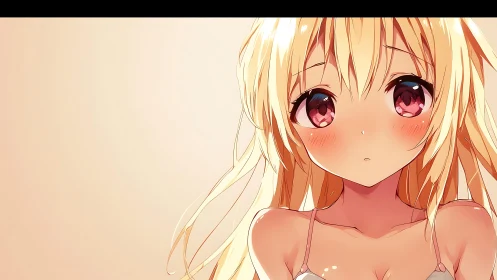 Soft-lit anime portrait uses warm gradients and glossy eye rendering
