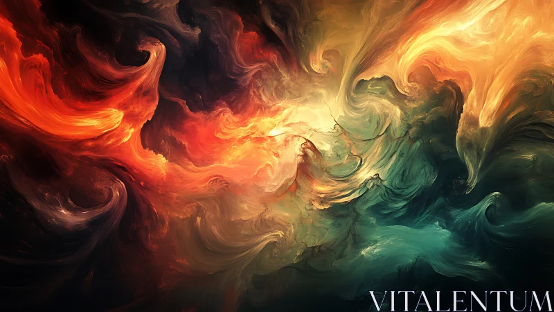 Color storms collide as cosmic tides swirl into painted fire
