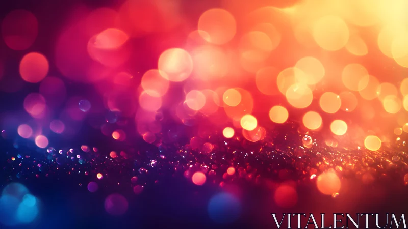 Vibrant Abstract Bokeh Lights in Warm Tones, Digital Art Style.