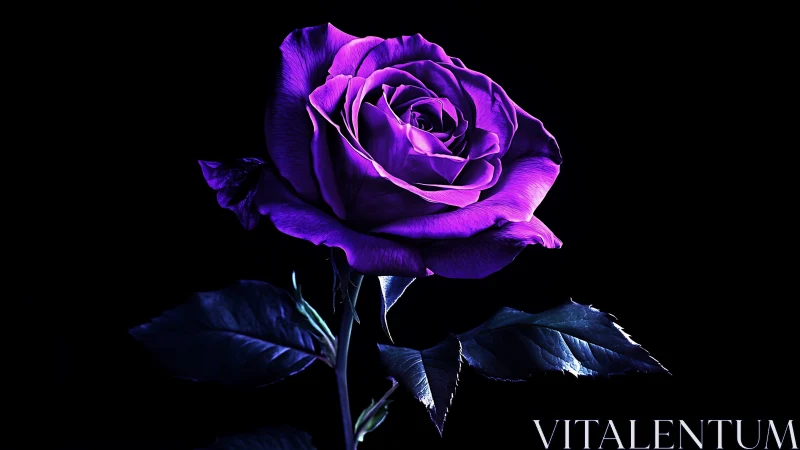 Stunning Purple Rose Glows with Mystical Beauty