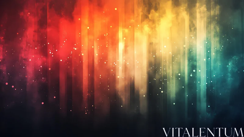 Vibrant Abstract Gradient with Light Effects and Vertical Streaks.