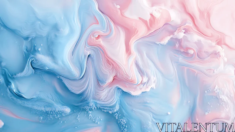 Viscous pastel fluid dynamics in swirling macro pigment field.