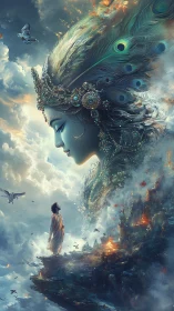 Gentle sky goddess watching over a wandering dreamer.