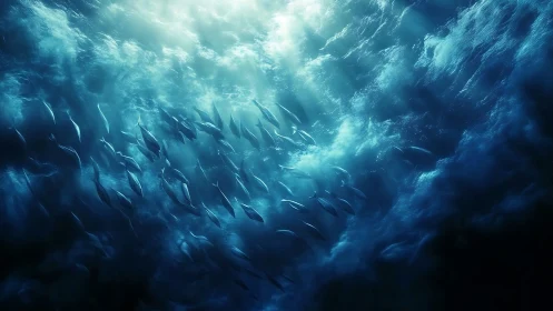 Hydrodynamic shoal under turbulent caustic surface illumination.