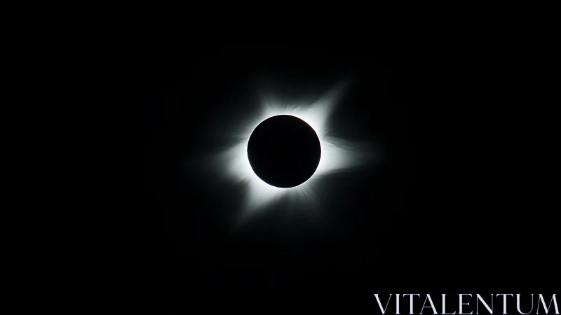 Solar corona at totality with radially symmetric luminance field.