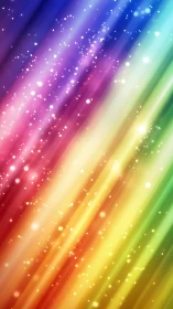 Gentle rainbow light streams with drifting sparkling dust.